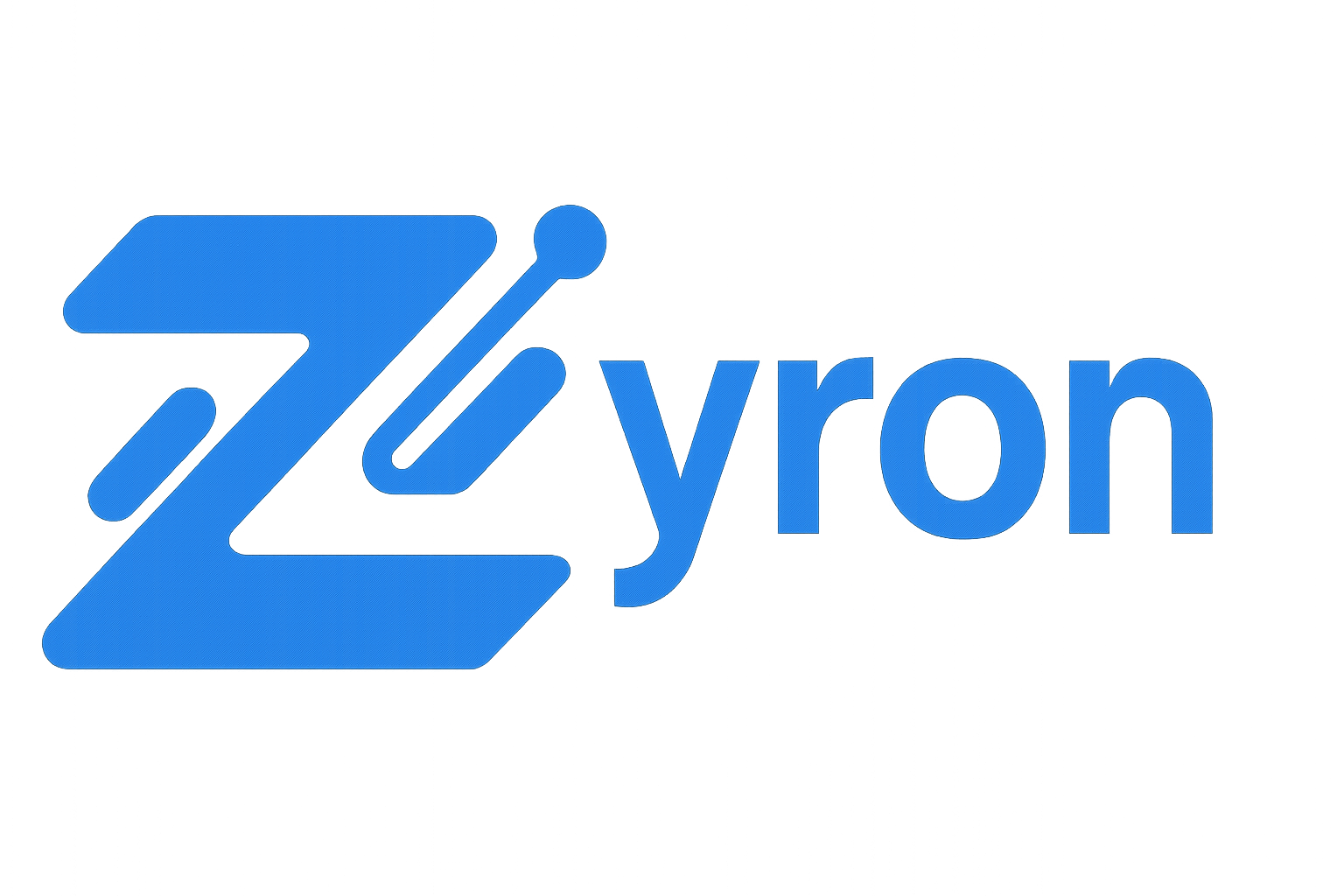 Zyron logo with stylized text Zyron in modern font on a transparent background representing a technology-focused and innovative brand